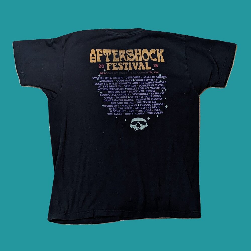 Aftershock Festival 2018 Concert Graphic Tee Shirt Size L Preowned - Picture 2 of 4